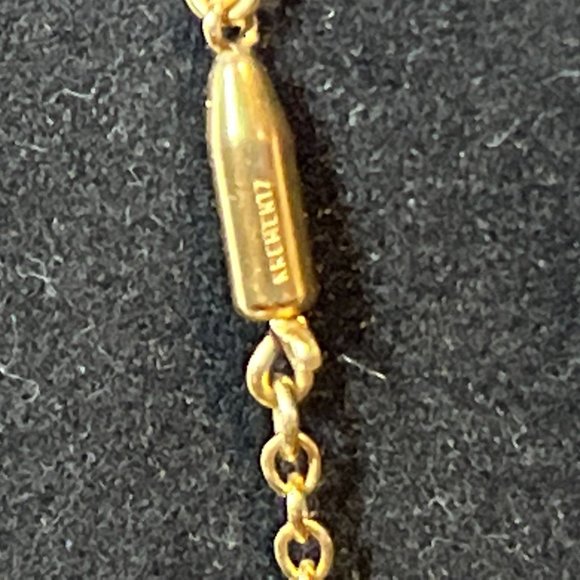 Vintage Kremnetz Gold Tone Cable Chain Necklace With Opal Pendant Signed (3980) - Picture 6 of 6